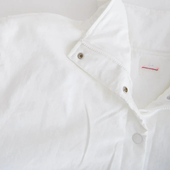 Free People FP Movement Solstice Bomber Cream Crochet Trim Lace Jacket Boho L - Picture 14 of 15